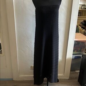 Issey Miyake White Label Elegant Black Maxi Skirt